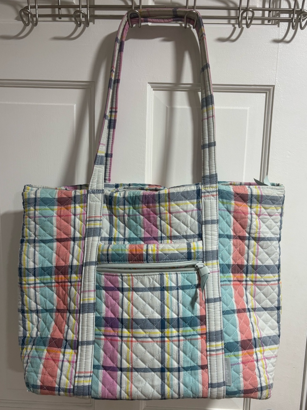 Vera Bradley Quilted Plaid Tote in Pastel Multi